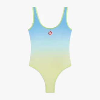 Fato de banho com gradiente azul e amarelo