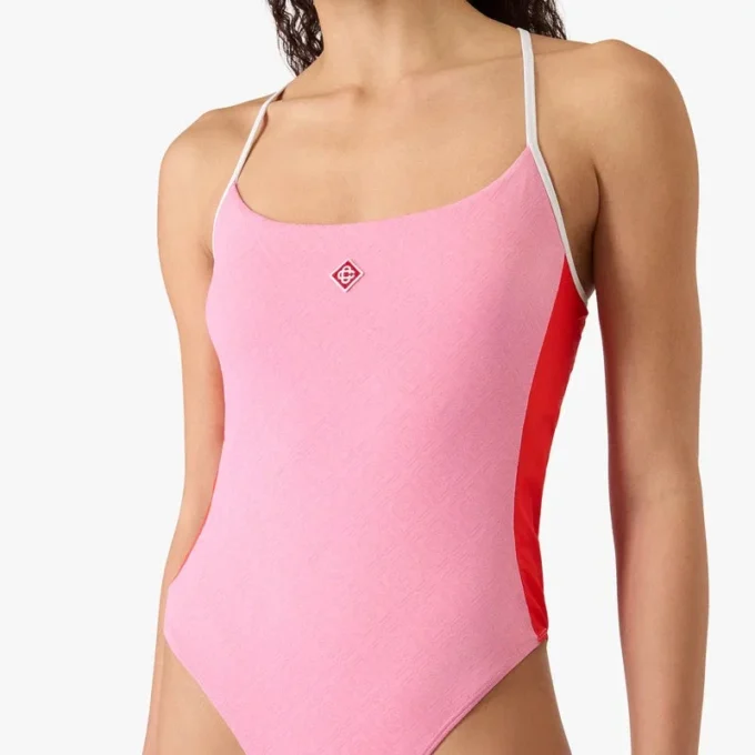 Fato de banho Monogram rosa Fato de banho Monogram rosa