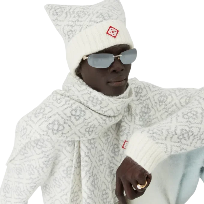 Gorro de esqui em mohair com monograma