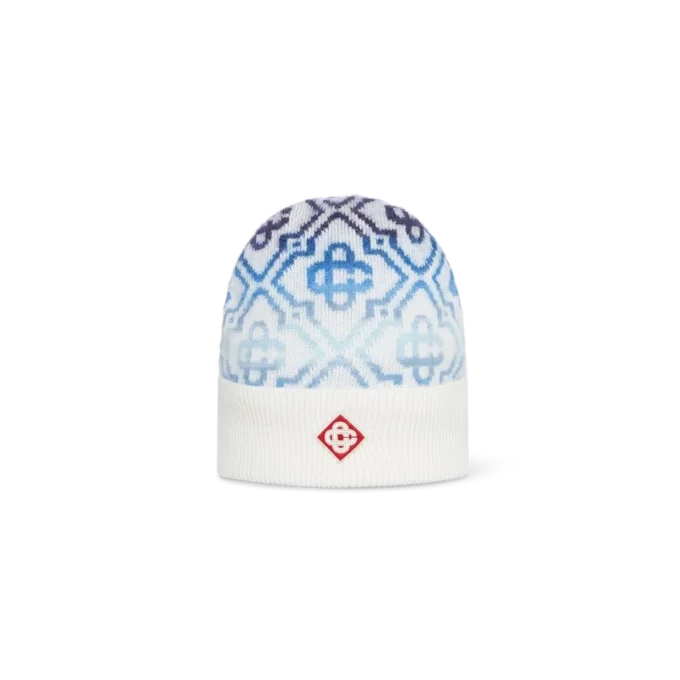 Gorro de Merino com Monograma Space Dye