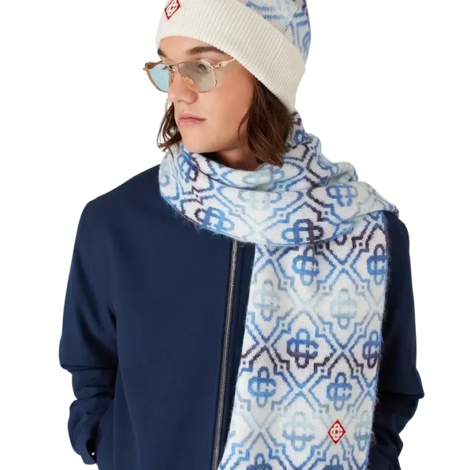 Gorro de Merino com Monograma Space Dye