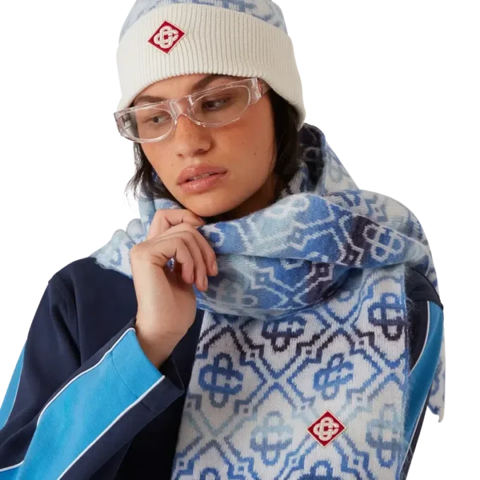 Gorro de Merino com Monograma Space Dye