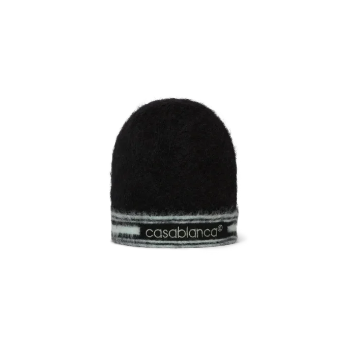 Gorro de mohair às riscas