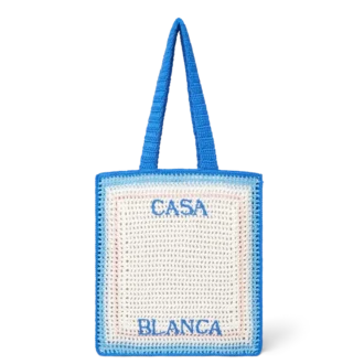 Mala de croché às riscas