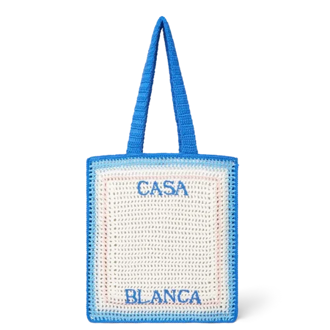 Mala de croché às riscas