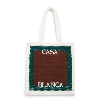 Mala de croché às riscas