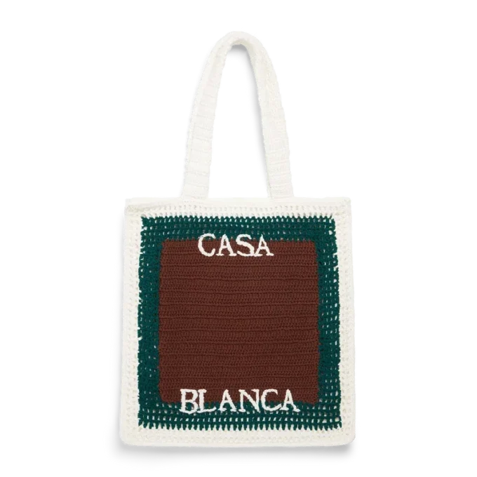 Mala de croché às riscas