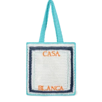 Mala de croché às riscas