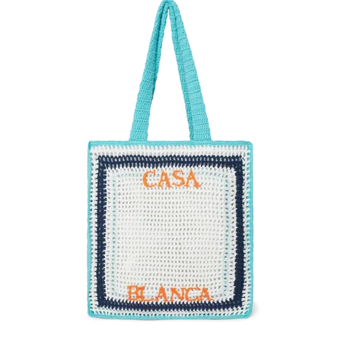 Mala de croché às riscas