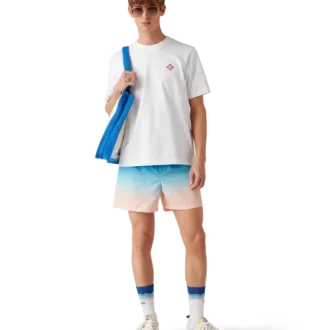 Mala de croché às riscas