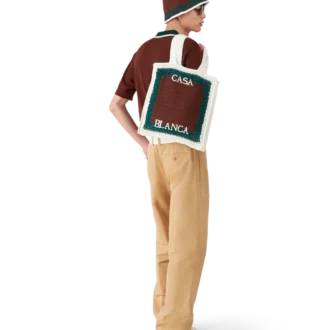 Mala de croché às riscas