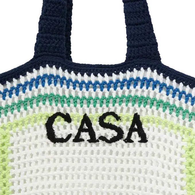 Mala de croché às riscas