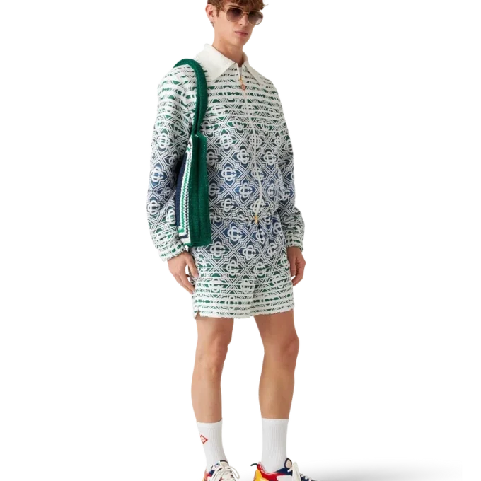 Mala de croché às riscas