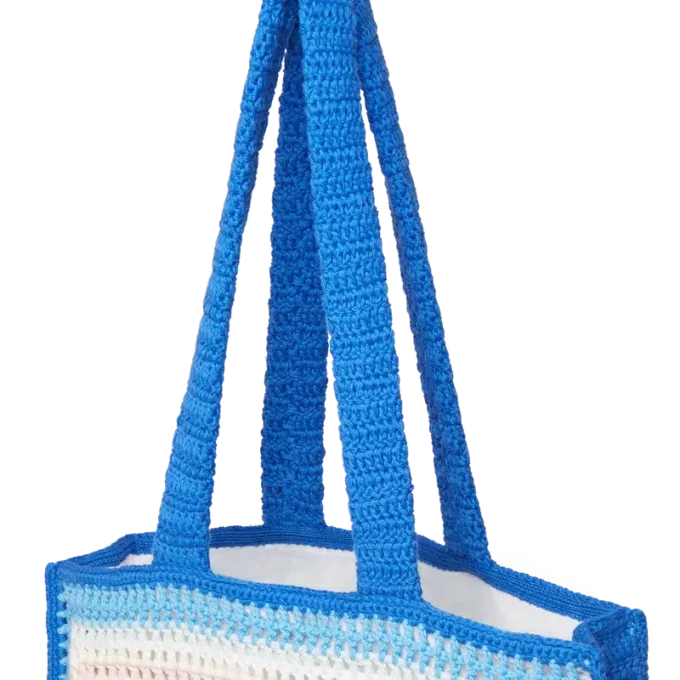 Mala de croché às riscas