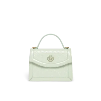 Mini-bolsa Jeanne com monograma em relevo na cor menta