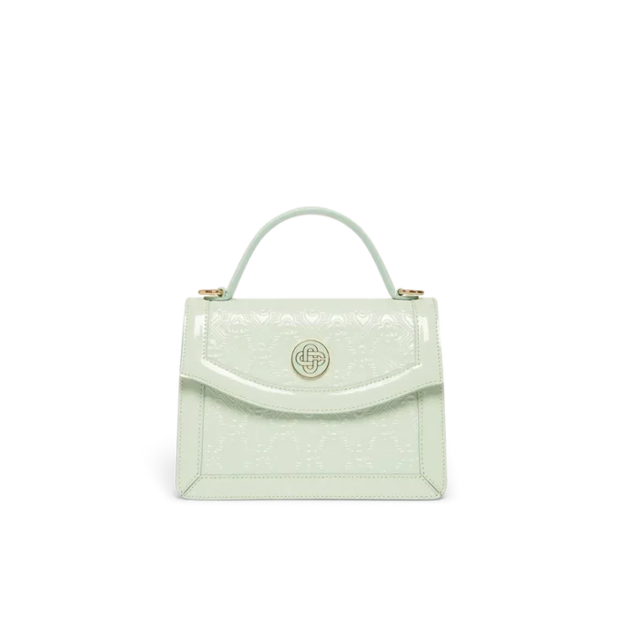 Mini-bolsa Jeanne com monograma em relevo na cor menta Mini-bolsa Jeanne com monograma em relevo na cor menta