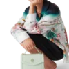 Mini-bolsa Jeanne com monograma em relevo na cor menta Mini-bolsa Jeanne com monograma em relevo na cor menta