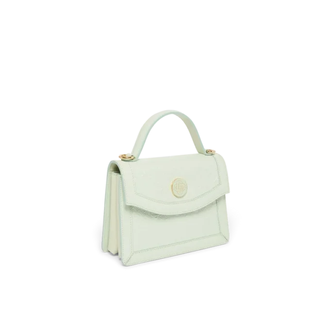 Mini-bolsa Jeanne com monograma em relevo na cor menta Mini-bolsa Jeanne com monograma em relevo na cor menta