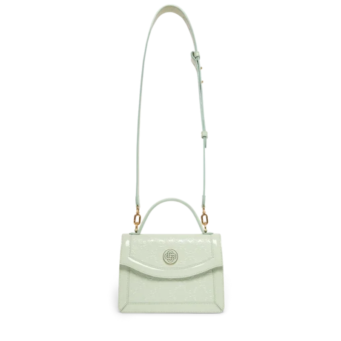 Mini-bolsa Jeanne com monograma em relevo na cor menta Mini-bolsa Jeanne com monograma em relevo na cor menta