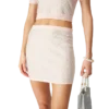 Mini-saia de malha com monograma de cristal