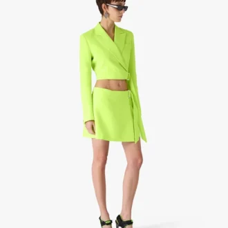 Mini-saia em crepe verde
