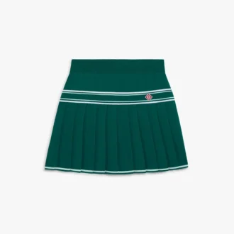 Mini-saia plissada em malha verde