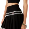Mini-saia plissada em viscose