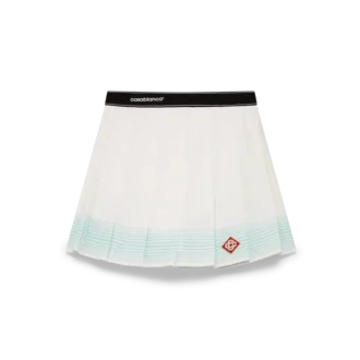 Mini-saia plissada às riscas