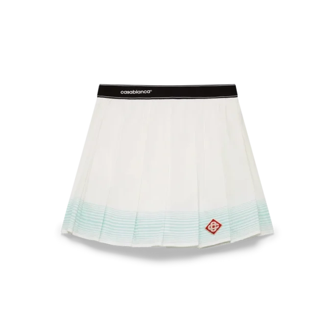 Mini-saia plissada às riscas