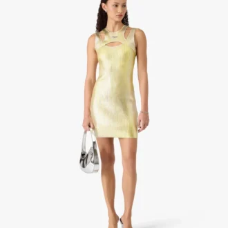 Mini-vestido com estampado em folha dourada Mini-vestido com estampado em folha dourada