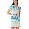 Mini-vestido de croché com padrão ondulado em degradê Mini-vestido de croché com padrão ondulado em degradê