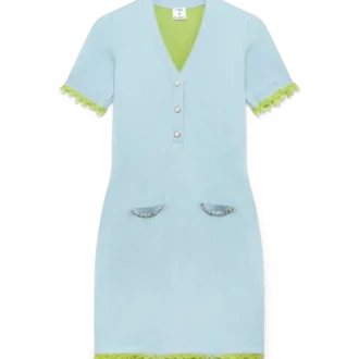 Mini-vestido de lã merino dupla face