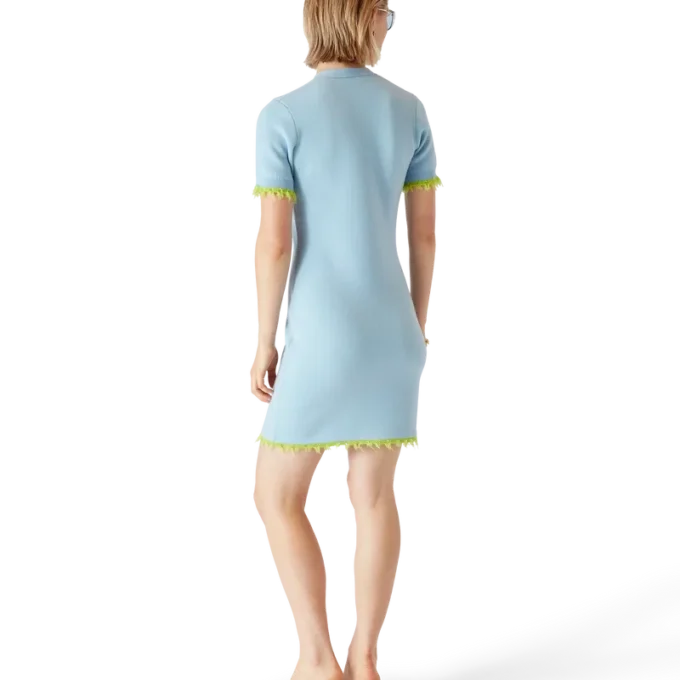 Mini-vestido de lã merino dupla face
