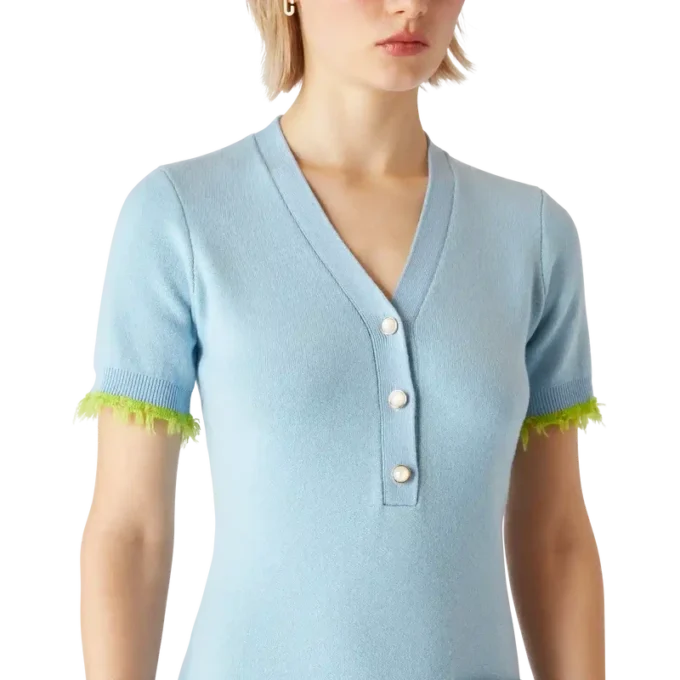 Mini-vestido de lã merino dupla face