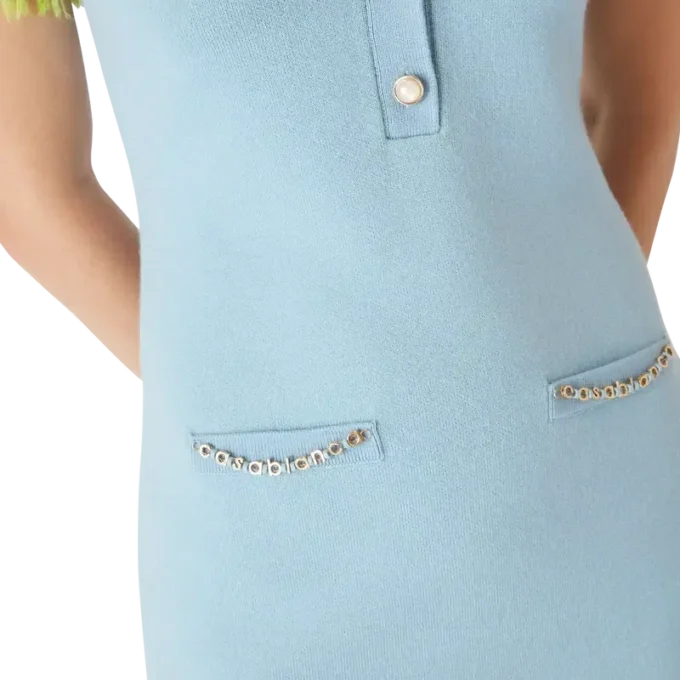 Mini-vestido de lã merino dupla face