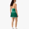 Mini-vestido verde plissado com decote halter