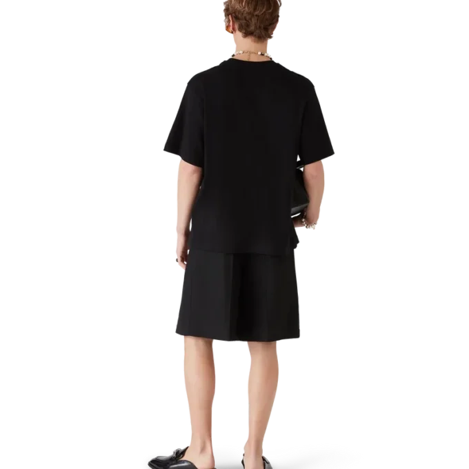 Mocassim preto com tira de bambu