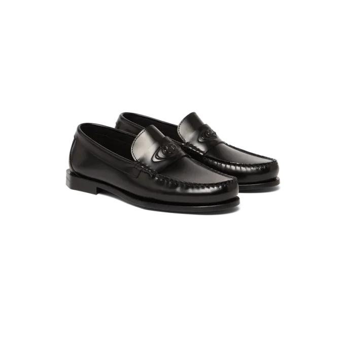 Mocassins de couro preto para homem