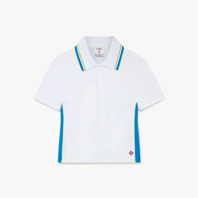Polo Branco em Piqué com Recortes Polo Branco em Piqué com Recortes