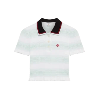 Polo com franzido às riscas