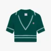 Polo curto de malha verde Polo curto de malha verde