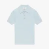 Polo de calções com monograma em ponto de malha azul Polo de calções com monograma em ponto de malha azul