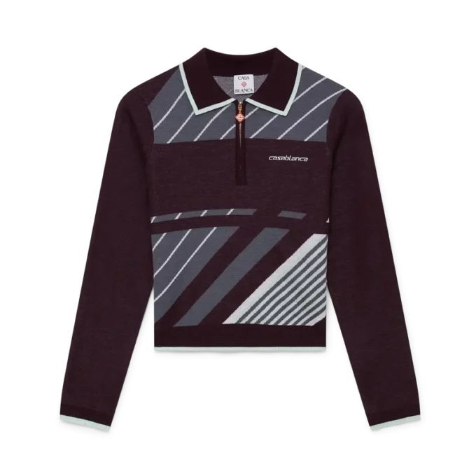 Polo de manga comprida Diagonal Tennis Merino Polo de manga comprida Diagonal Tennis Merino