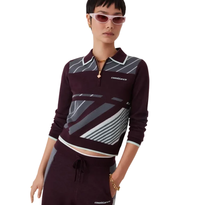 Polo de manga comprida Diagonal Tennis Merino Polo de manga comprida Diagonal Tennis Merino