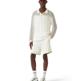 Polo de manga comprida em bouclé Tennis
