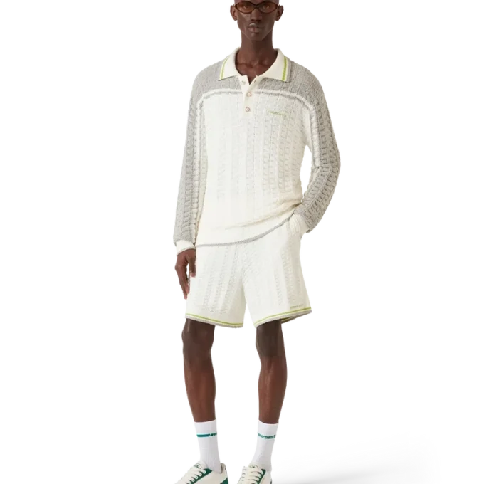 Polo de manga comprida em bouclé Tennis Polo de manga comprida em bouclé Tennis