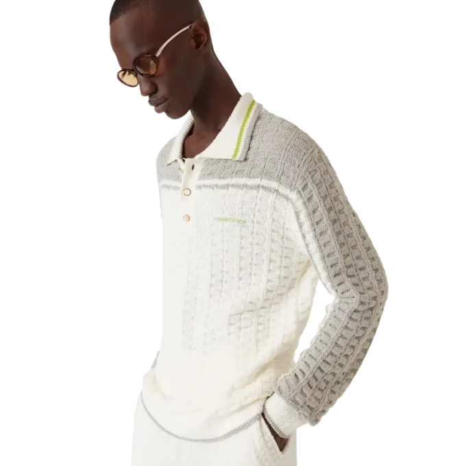 Polo de manga comprida em bouclé Tennis Polo de manga comprida em bouclé Tennis