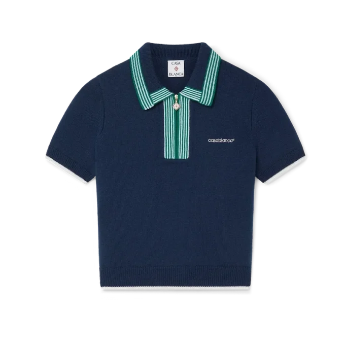 Polo de ténis em malha