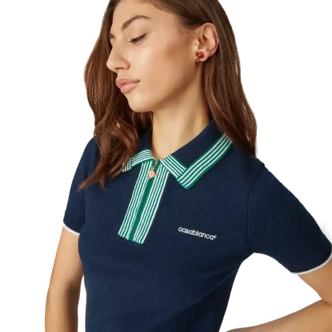 Polo de ténis em malha