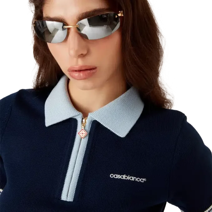 Polo de ténis em malha de lã merino Polo de ténis em malha de lã merino